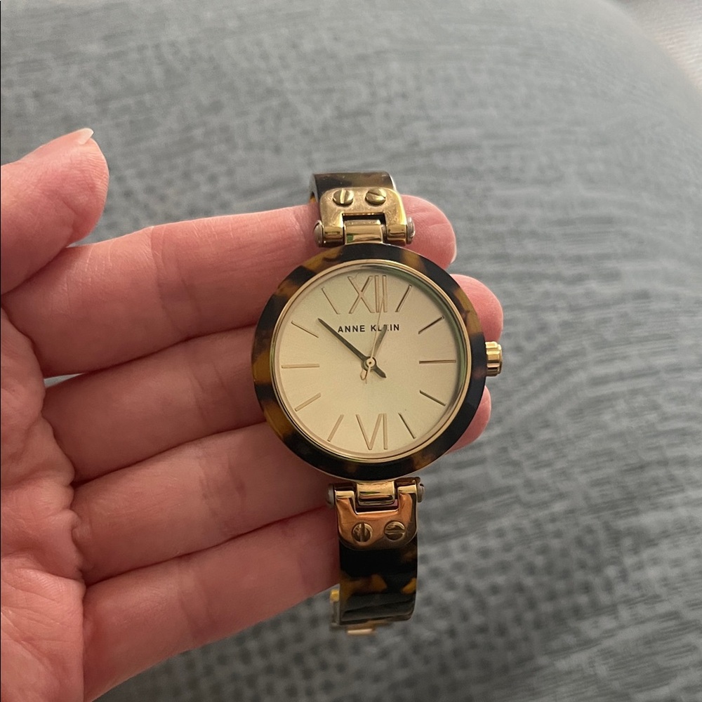 Anne Klein Gold Dial with Tortoise Band Watch